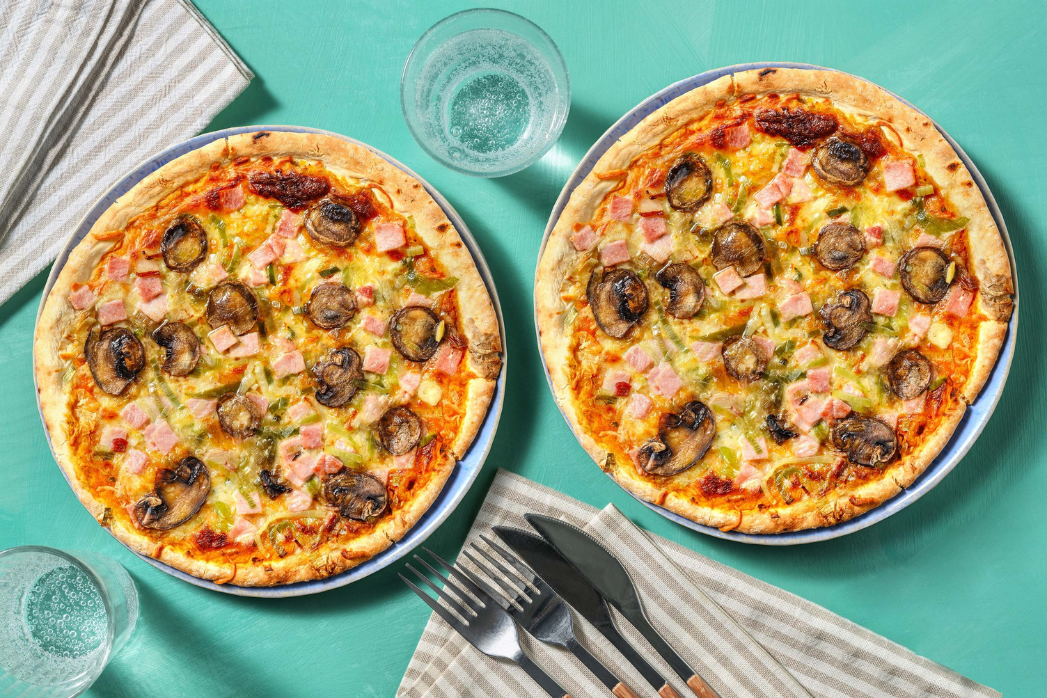 Pizza prosciutto e funghi - Double portion