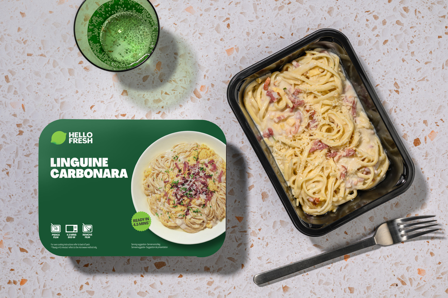 Feine Linguine in cremiger Carbonara-Soße