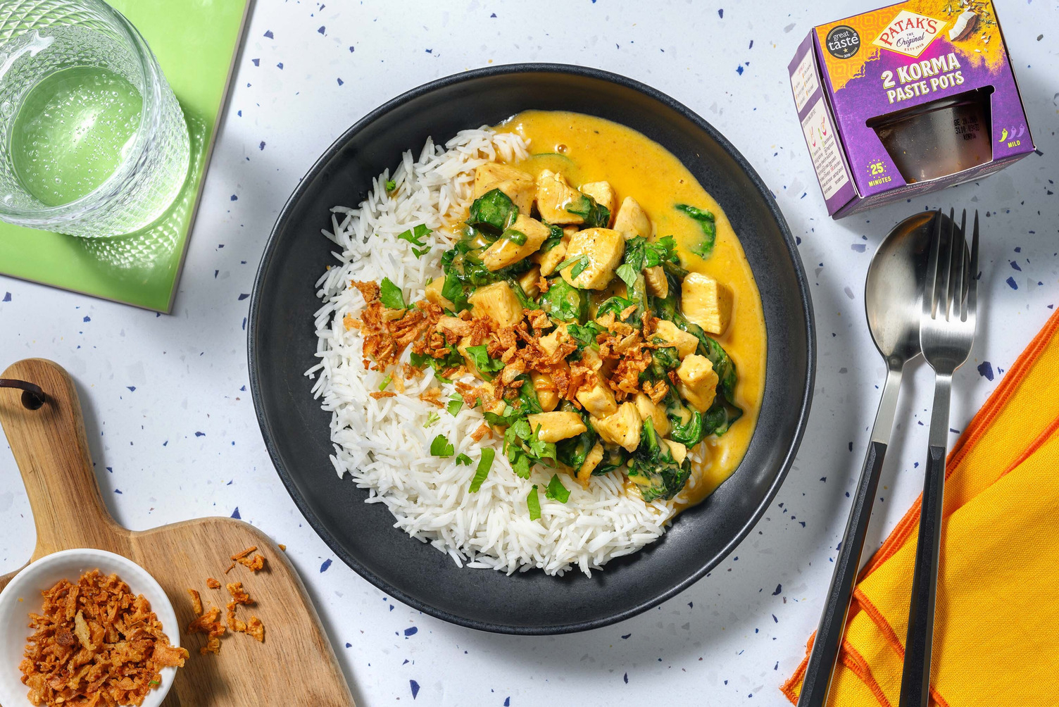 Patak's Chicken Korma and Spinach Curry