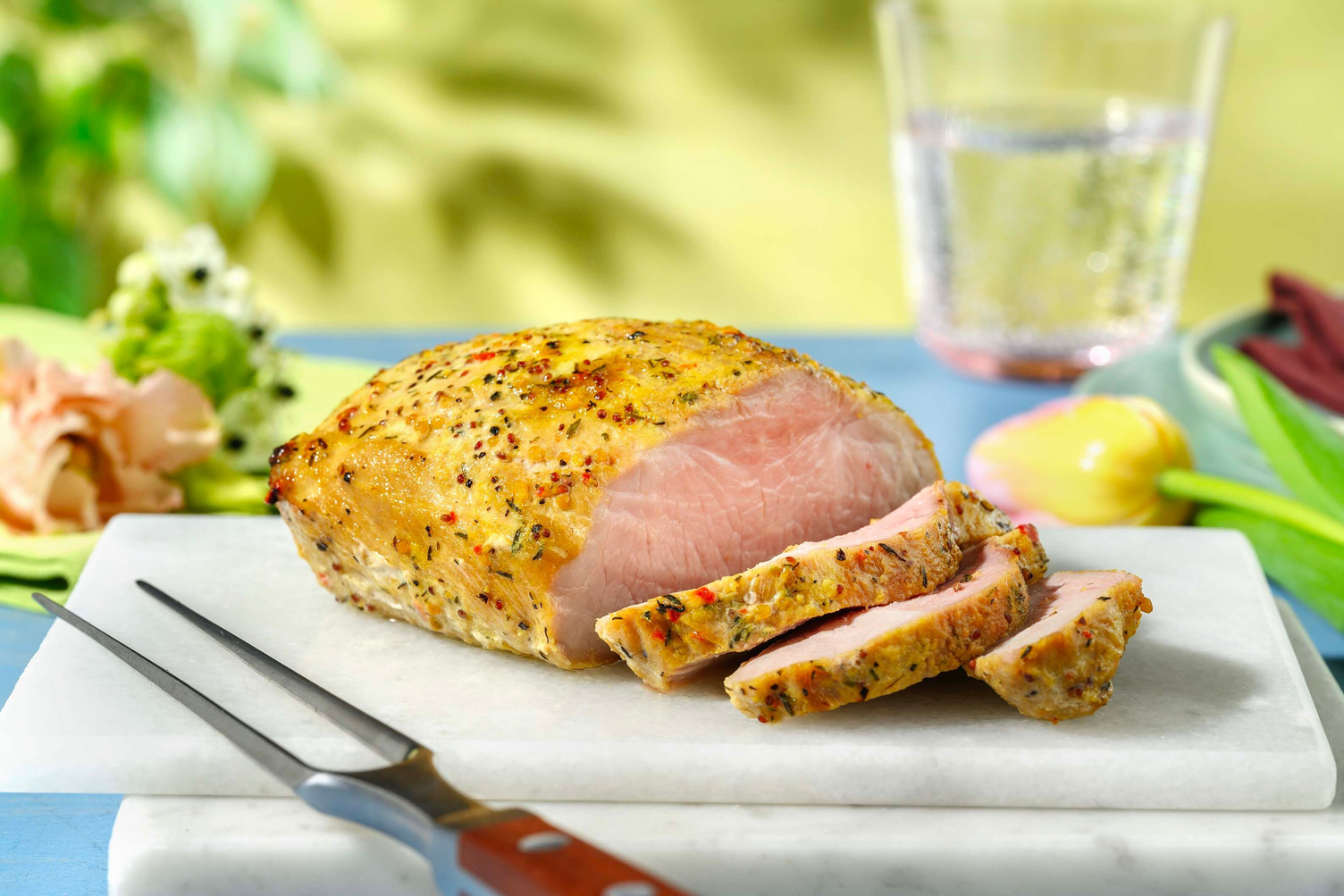Beenham met honing-mosterdmarinade
