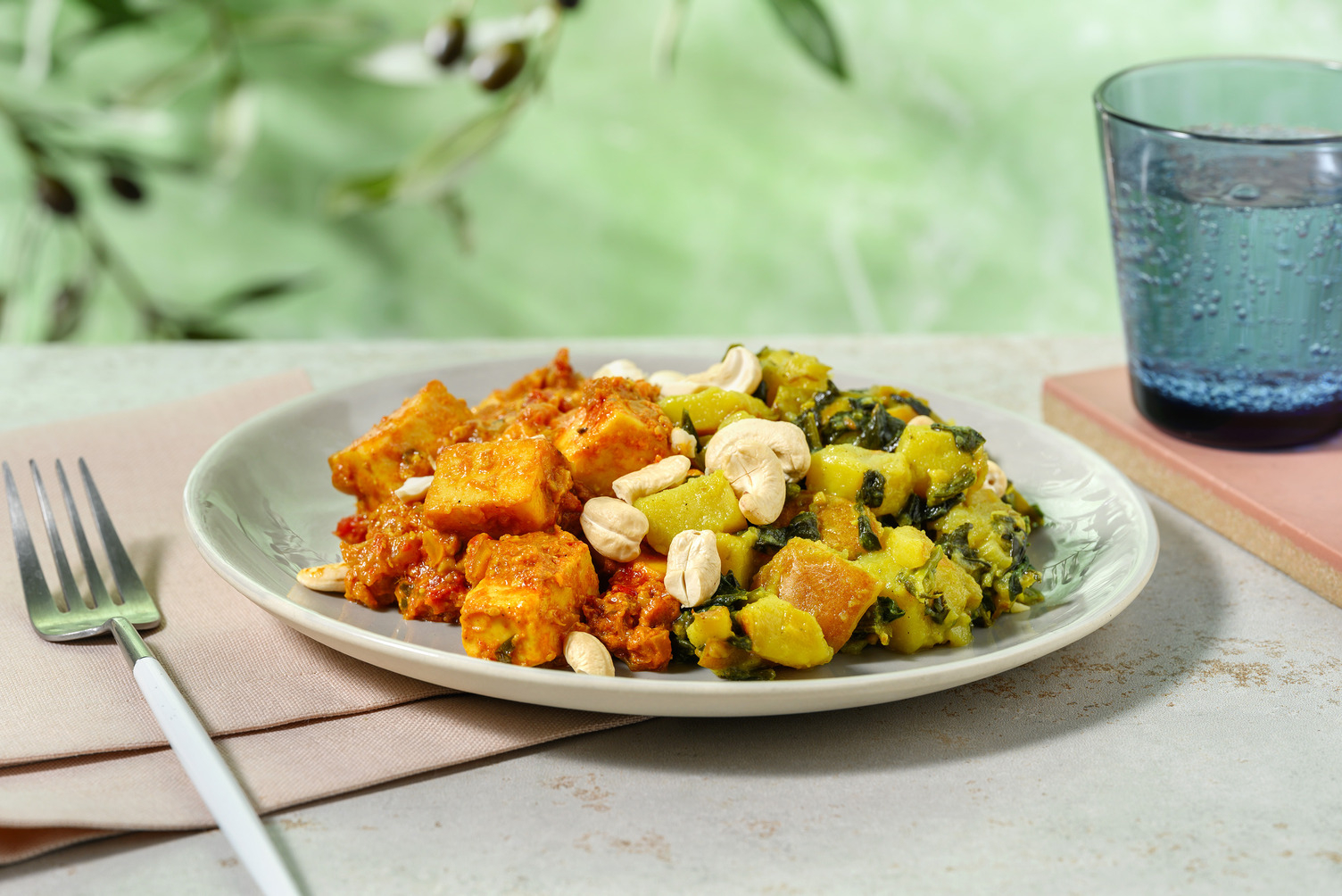 Paneer masala met spinazie