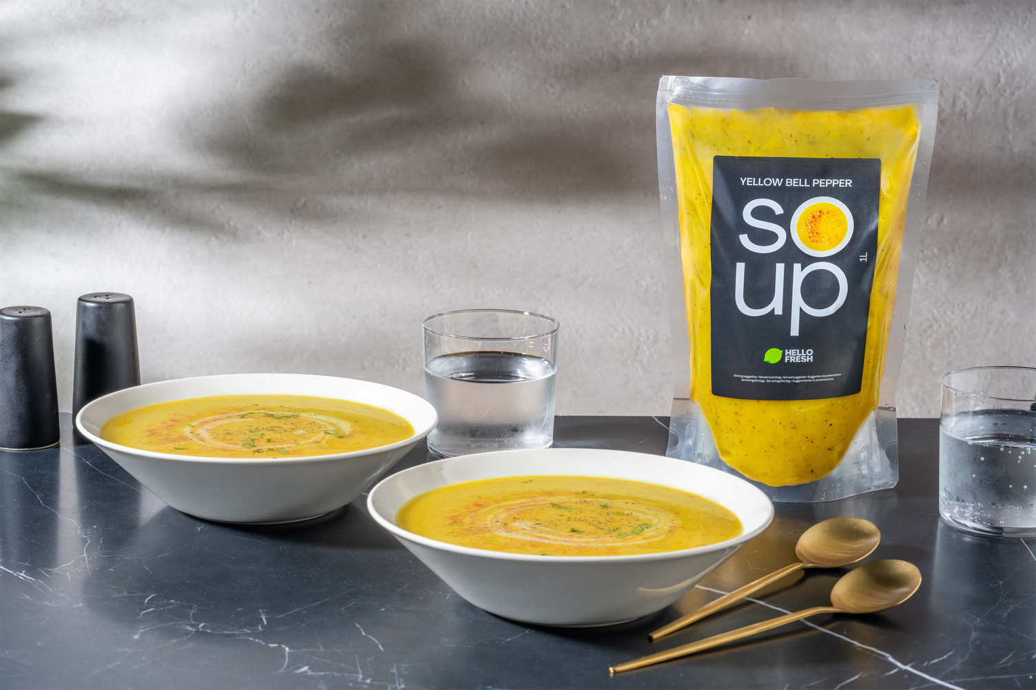 Fruchtige gelbe Paprikasuppe