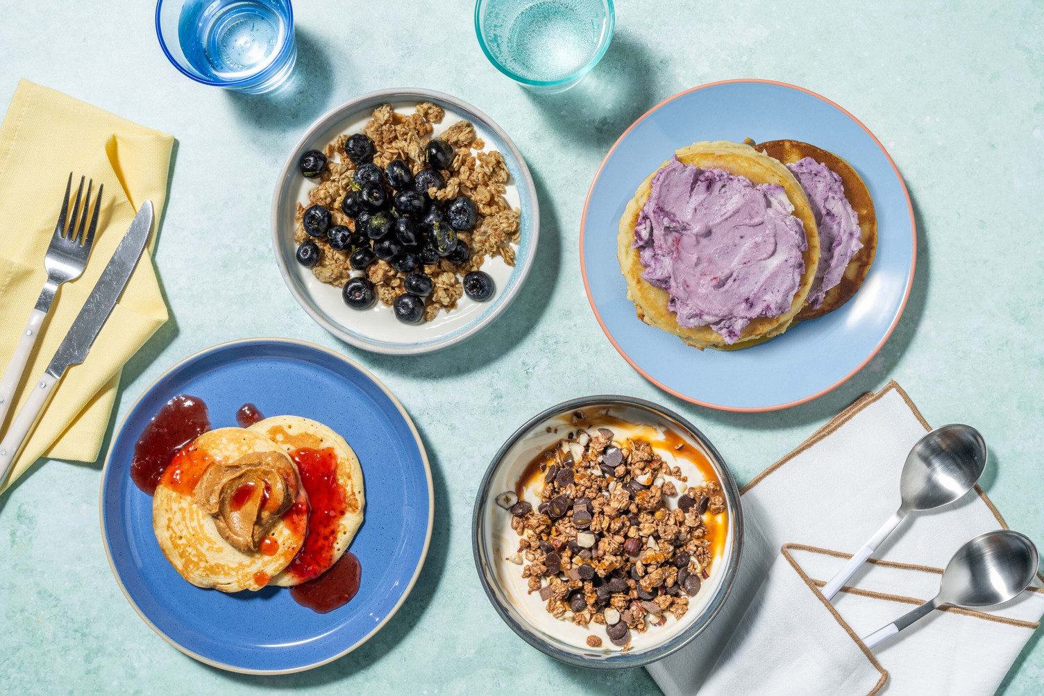 Breakfast Plan | Granola Yoghurt and Pancakes | 4 Meals | 2 Portions Each