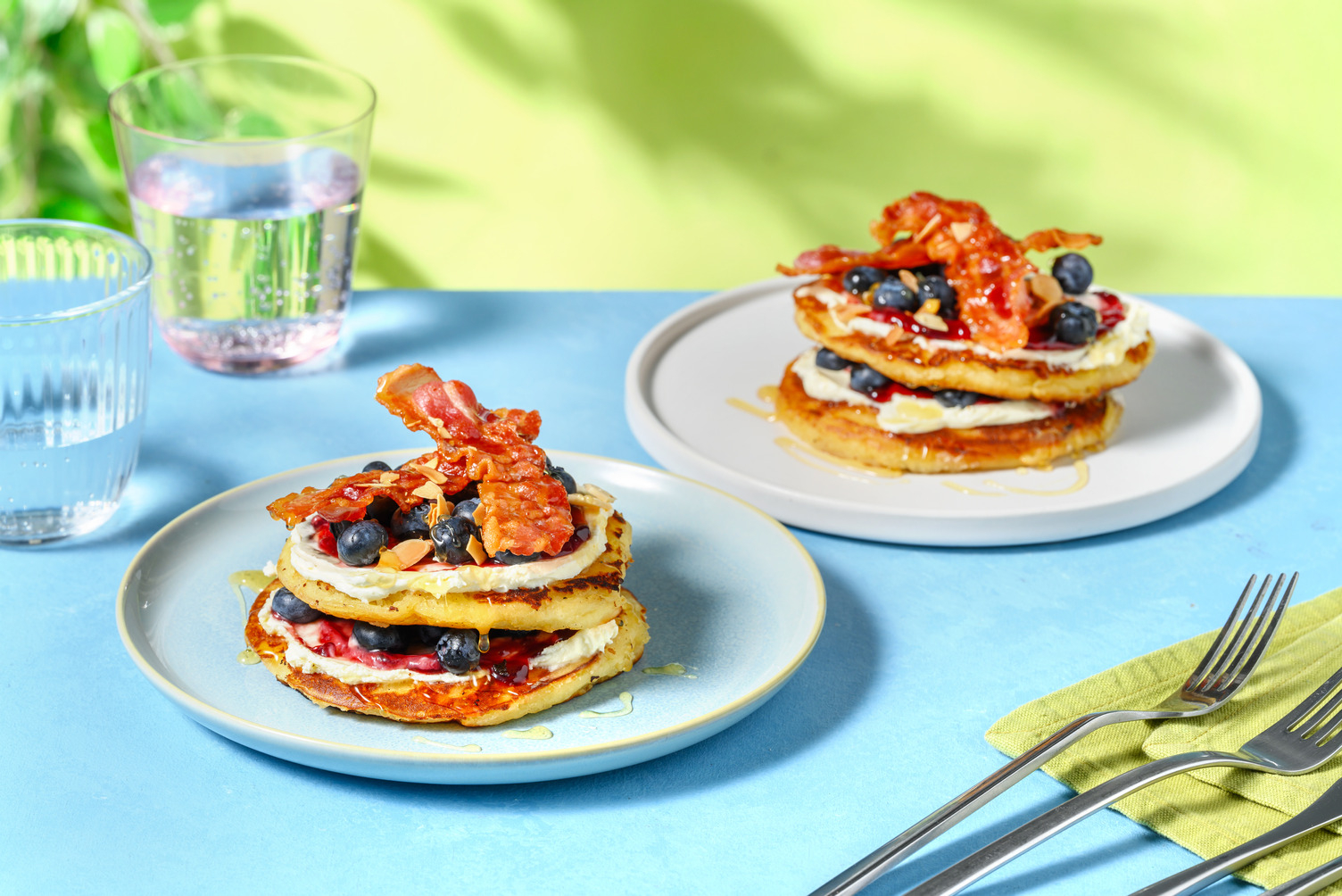 Bank Holiday Blueberry & Honey Bacon Pancakes