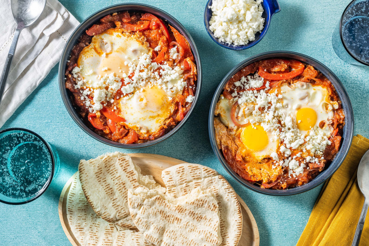 Chorizo Shakshuka and Toasted Flatbreads