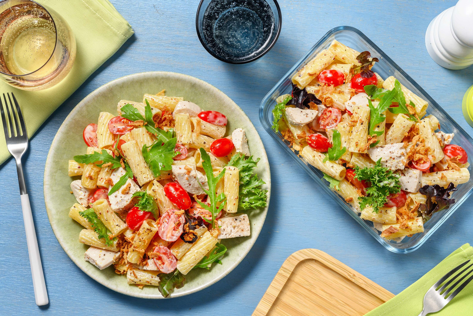Hearty Honey-Mustard Chicken Mayo Pasta Salad