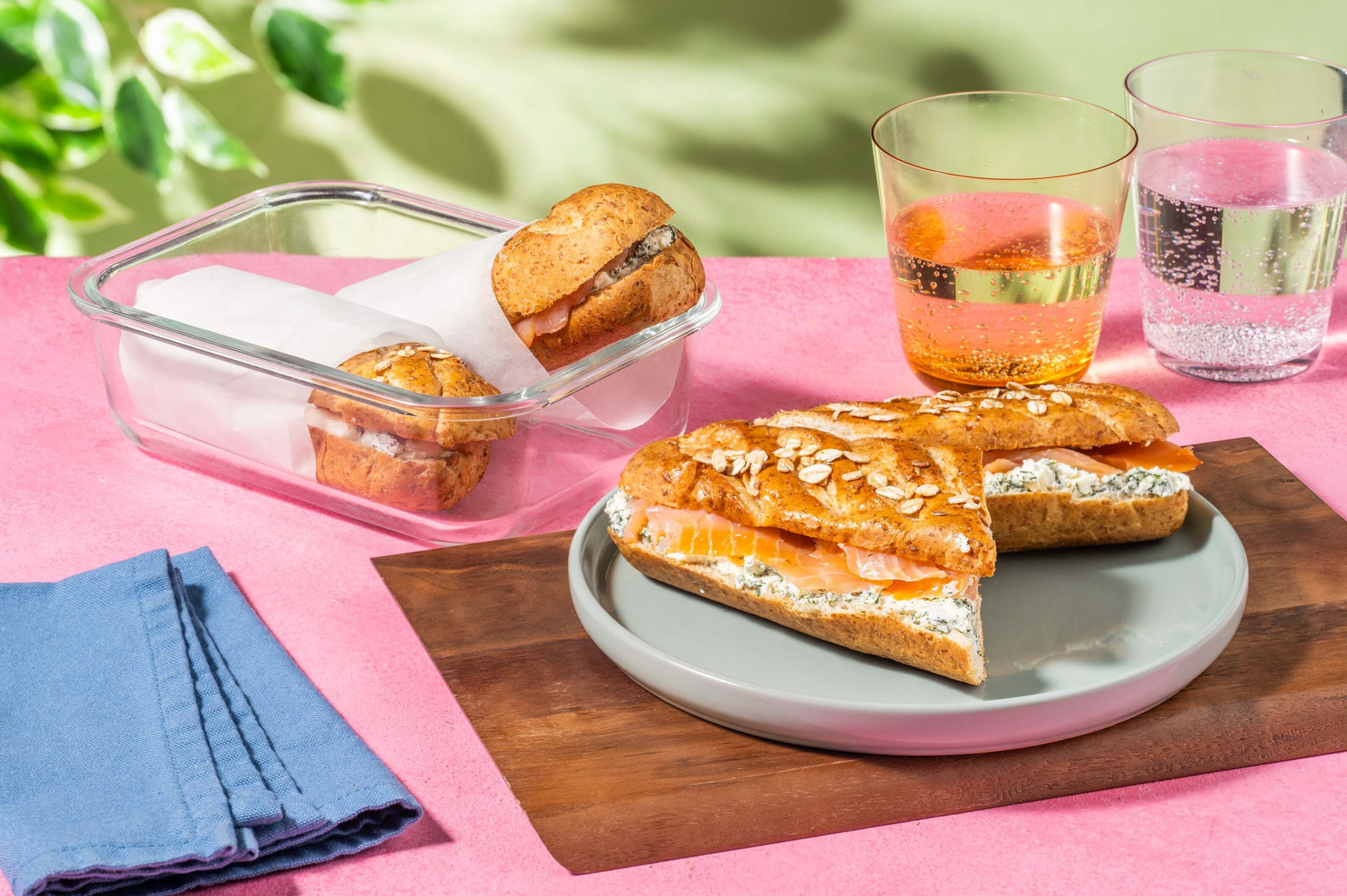 Smoked Salmon in a Soft Seeded Roll