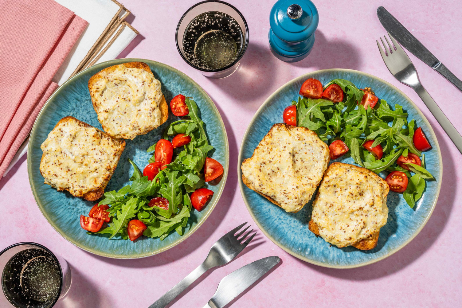 Welsh Rarebit Style Open Grilled Sandwich