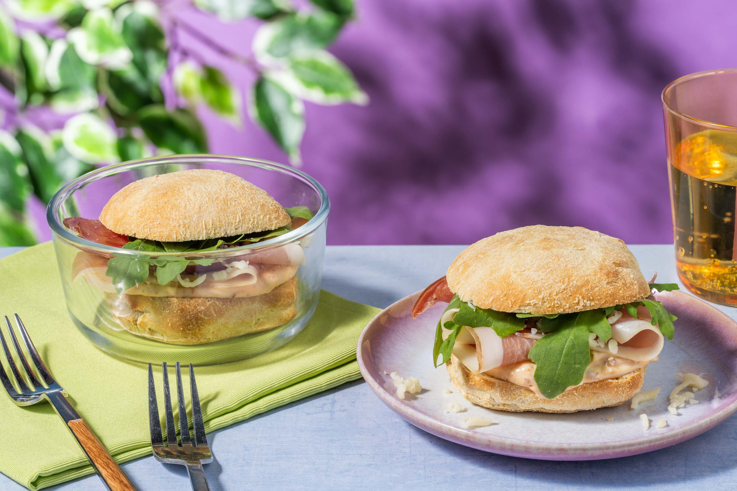 Serrano Ham, Pesto Mayo & Cheddar Ciabatta Sandwich