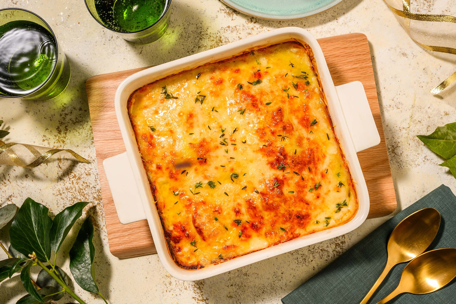 Luxe aardappelgratin met gruyère en Parmigiano Reggiano