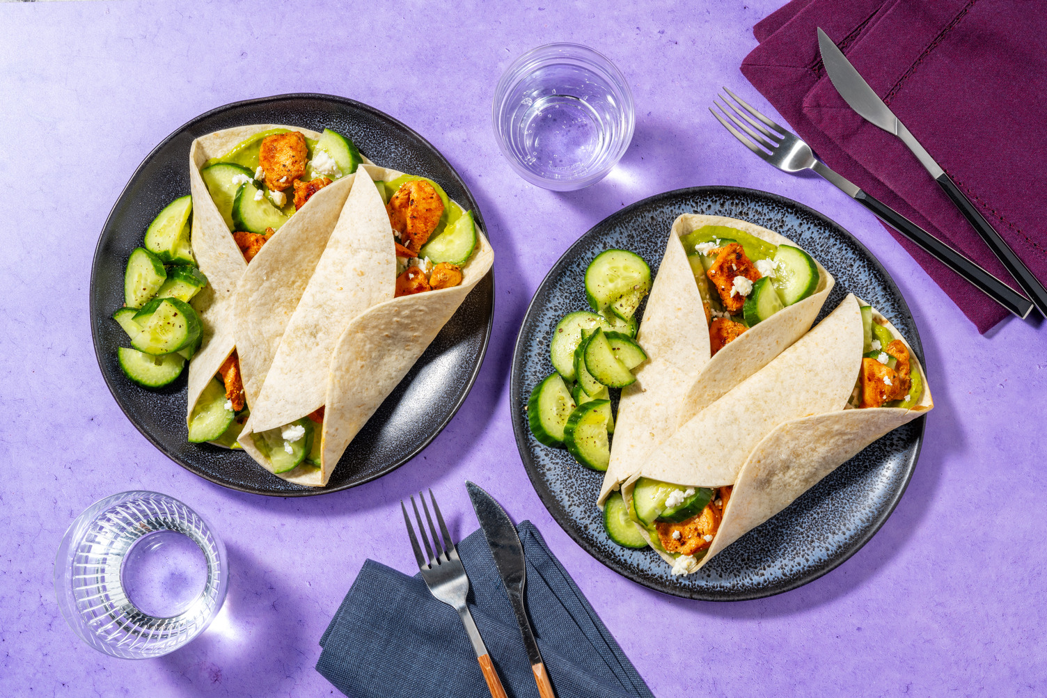 Wraps de poulet & guacamole