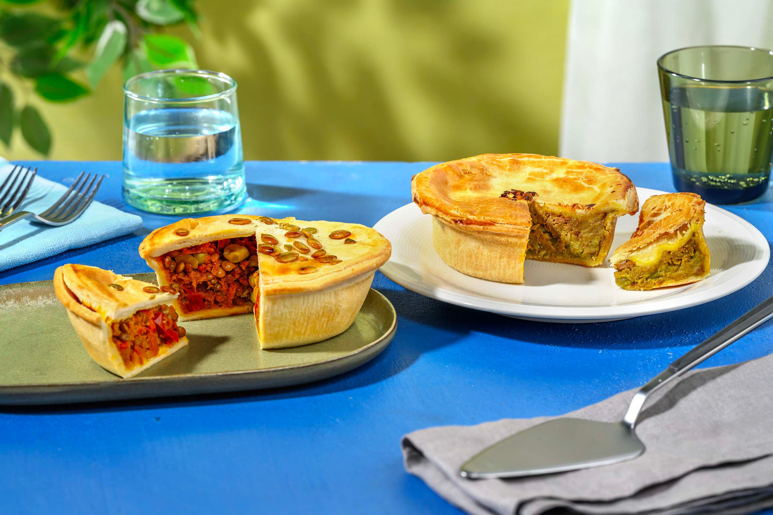 Hartige taart duo - Pittige rendang & Linzencurry