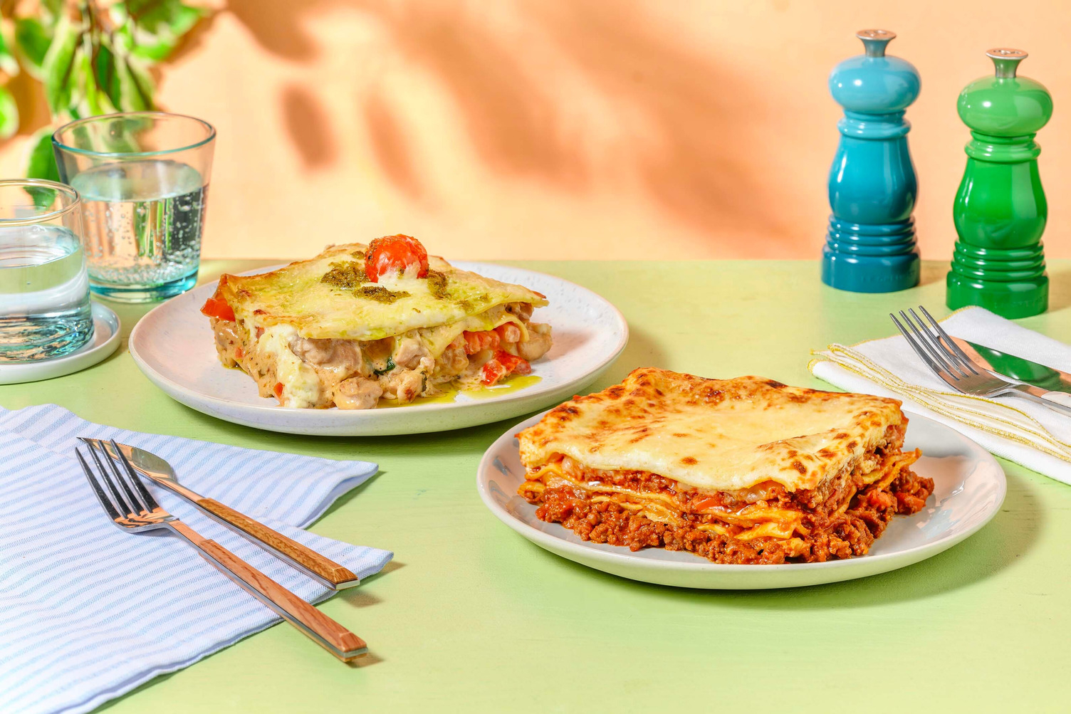 Lasagne bolognese & lasagne caprese met kip
