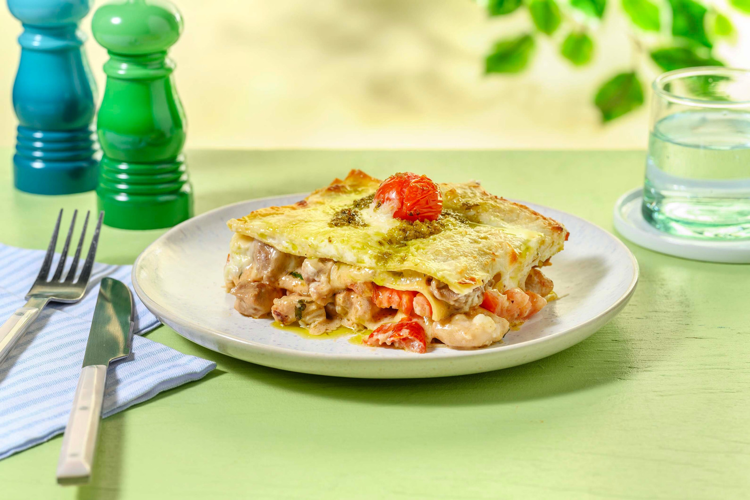 Lasagne caprese met kip