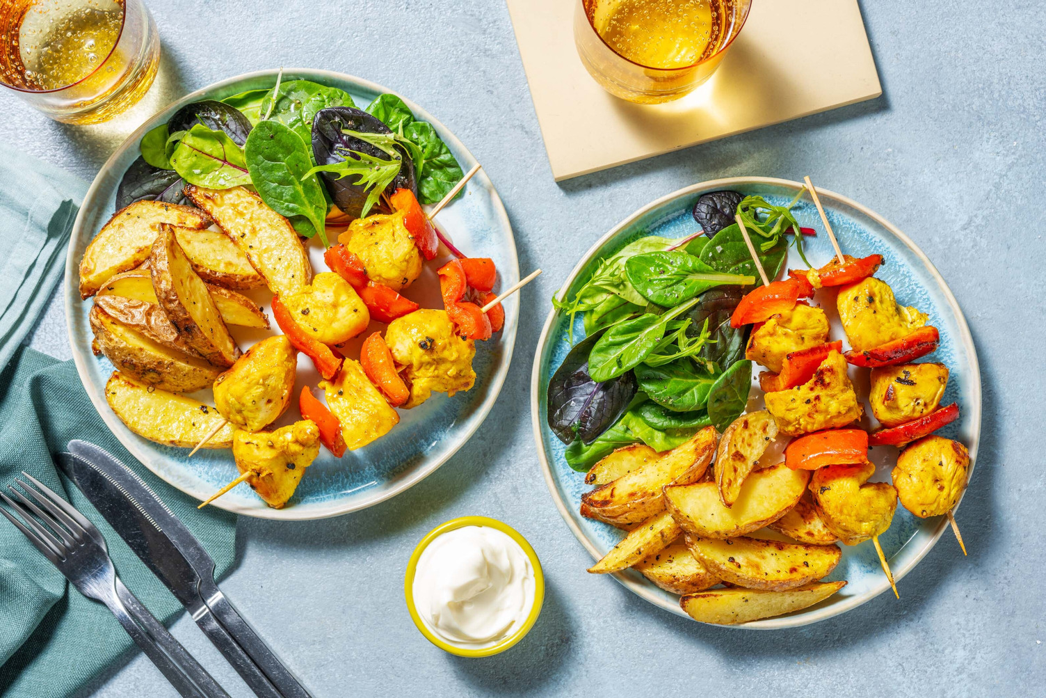 Korma Style Spiced Chicken and Pepper Skewers