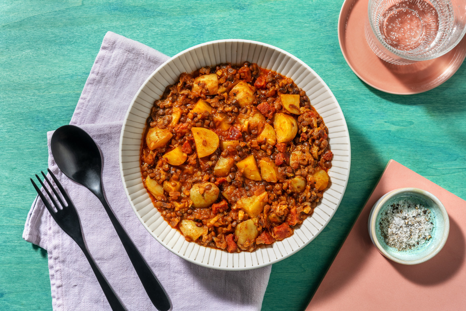 Estofado casero de lentejas con chorizo