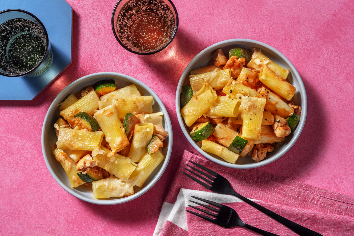 Layered Creamy Chicken Pasta Bake 