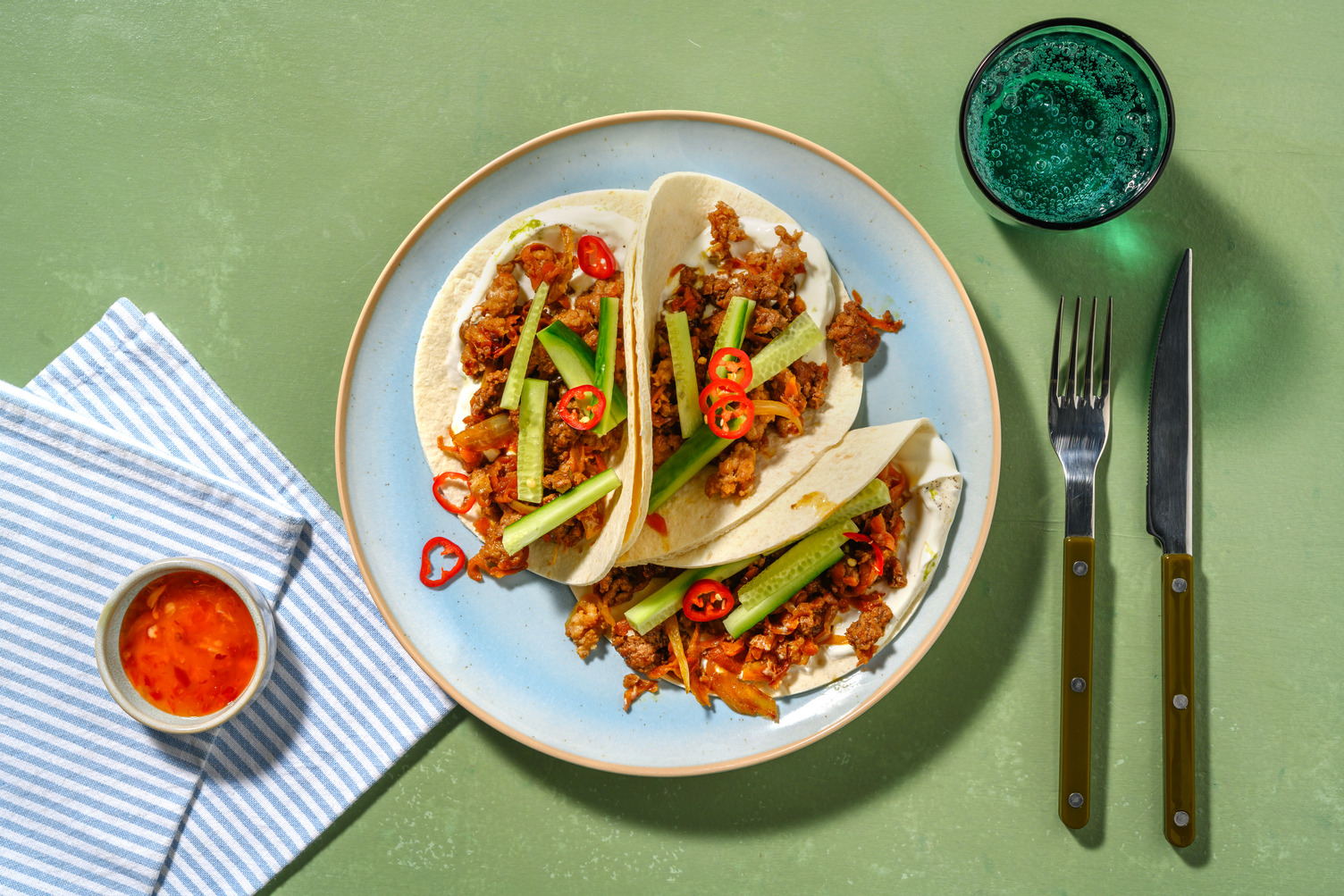 Tacos di carne e yogurt alla vietnamita