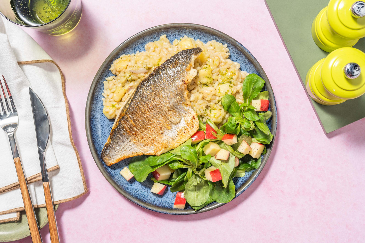 Tilapia with Cheesy Parsnip Risotto