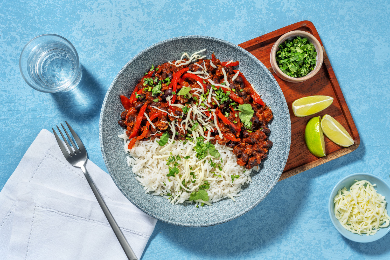 Chili rápido de carne y alubias negras