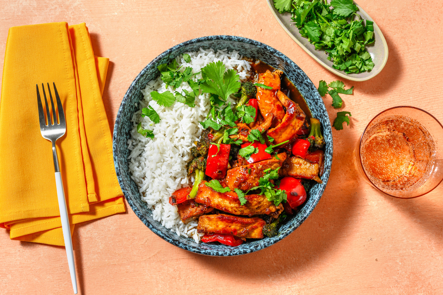 Wok de lomo de cerdo al estilo asiático