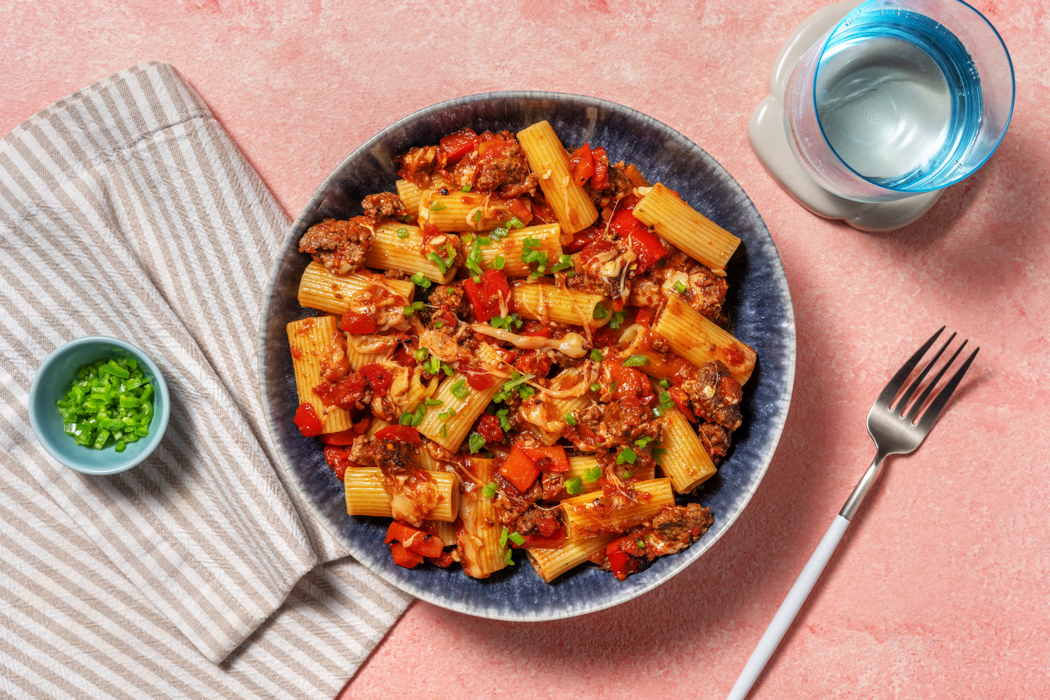 Rigatoni con ragú de ternera