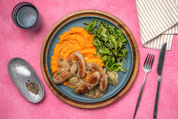 Sausages in Sage Onion Gravy