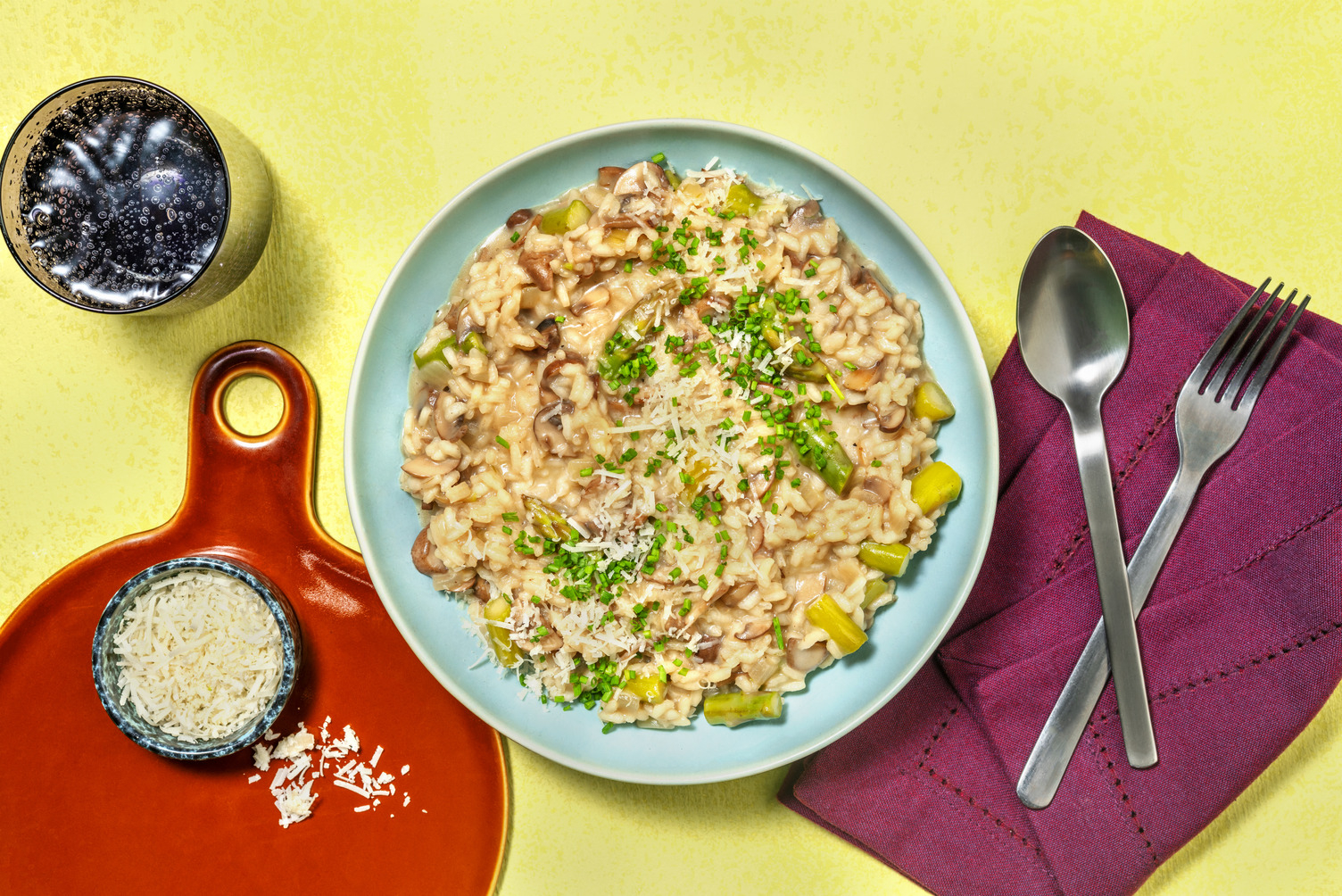 Risotto de espárragos y setas