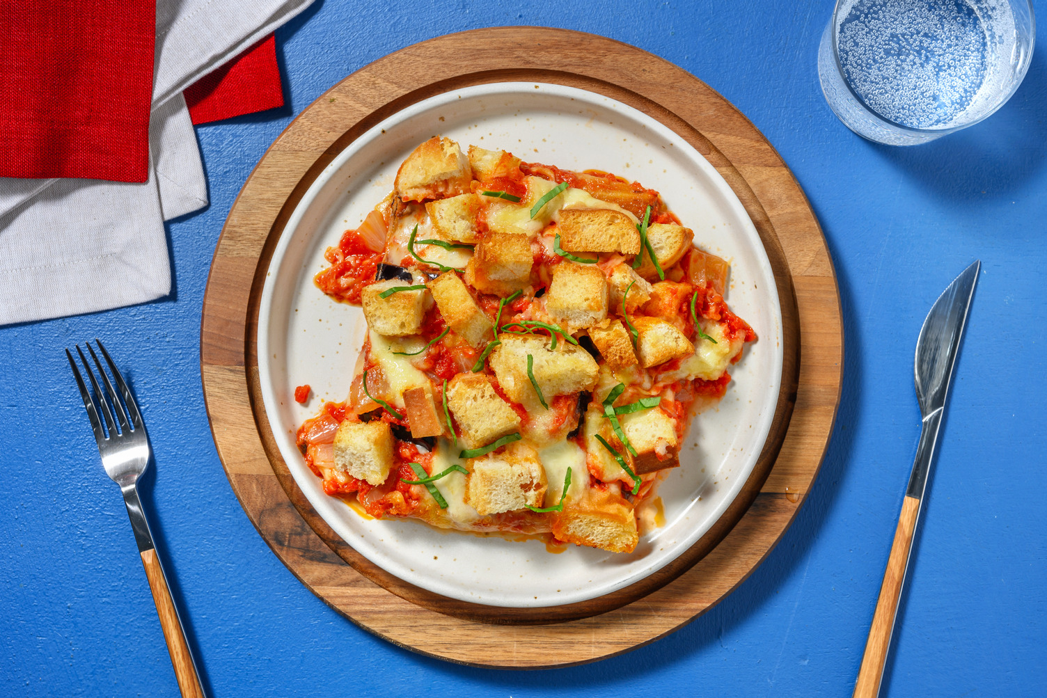 La parmigiana: berenjena con mozzarella italiana