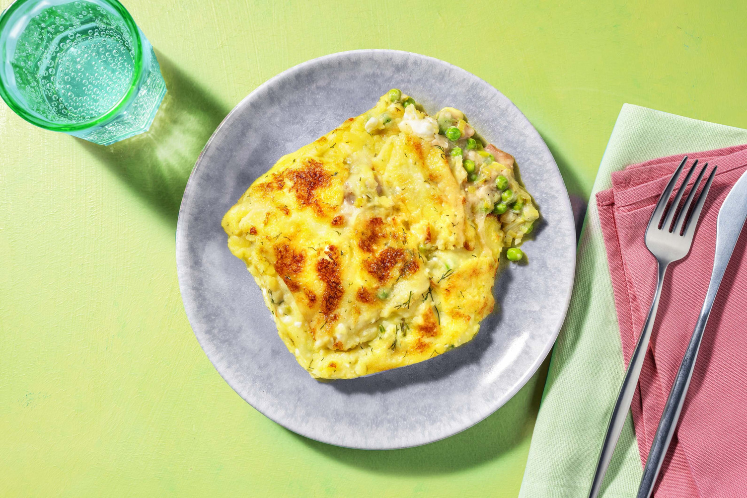 Spring Chicken and Pea Mash Pie