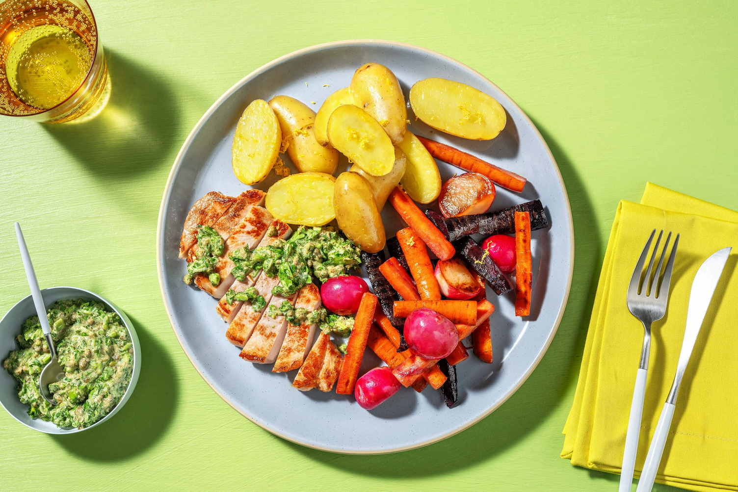 Pork Steak and Herby Salsa Verde
