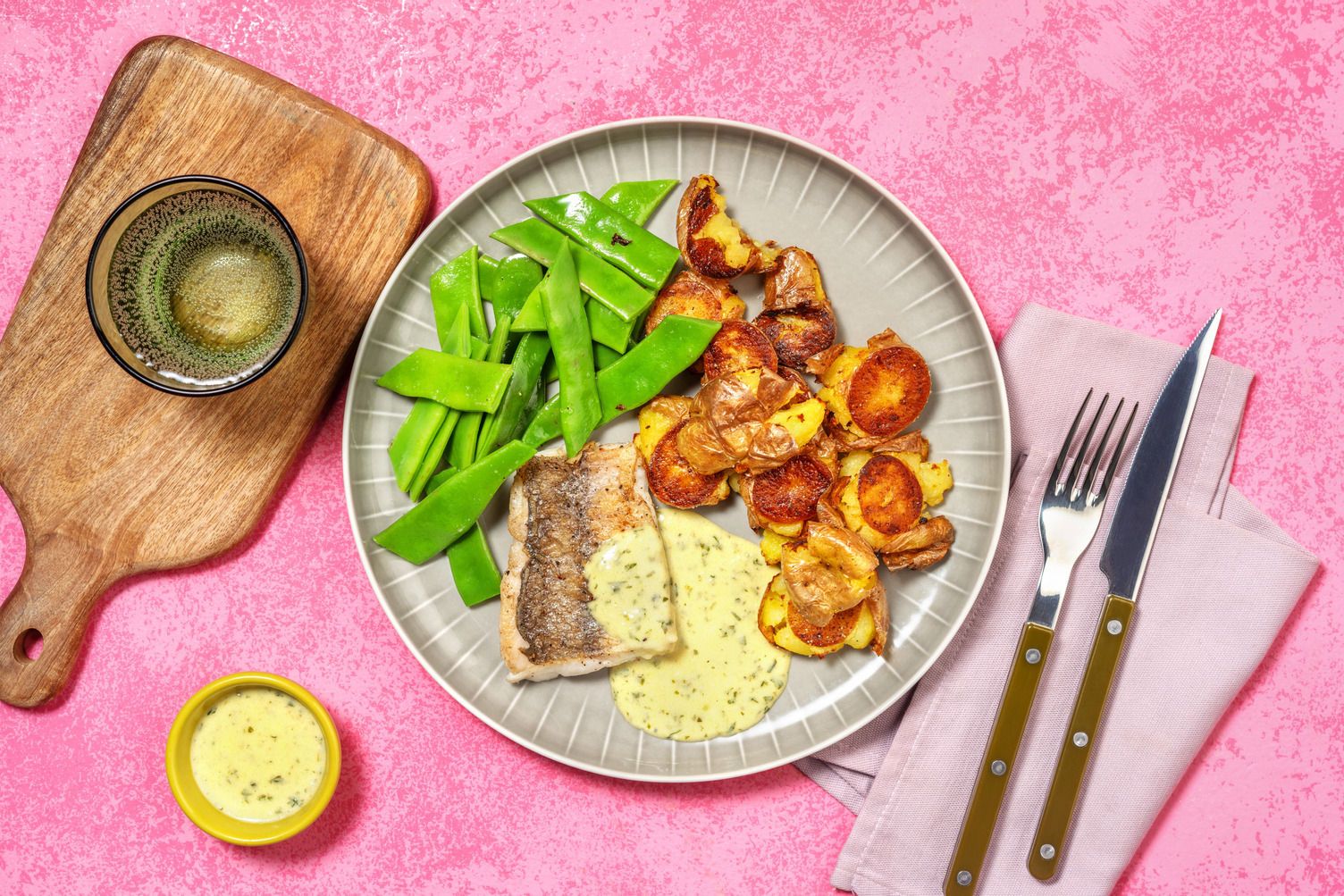 Merluza en salsa cremosa de estragón