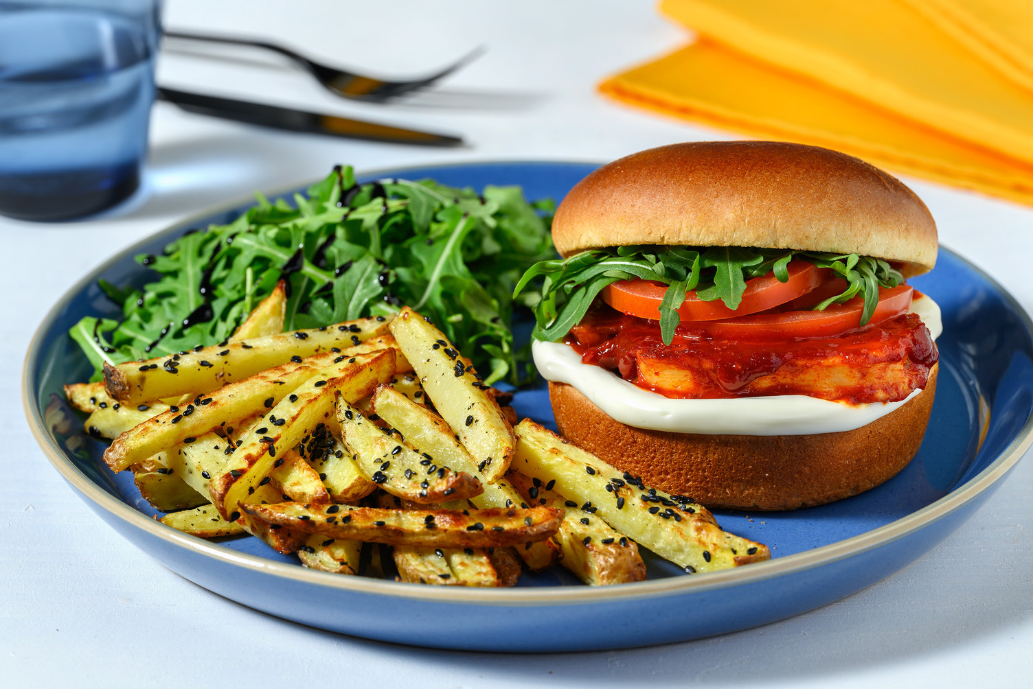 Sweet and Sticky Gochujang Halloumi Burger