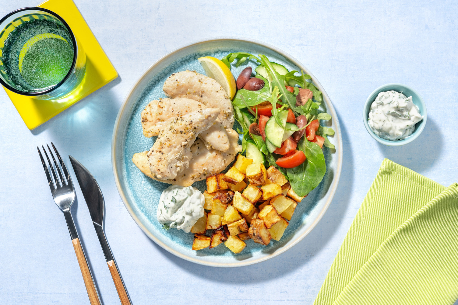 Greek-Style Salmon & Olive Garden Salad