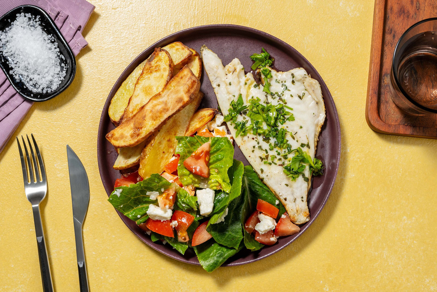 Lemon & Herb Basa and Garlic-Parsley Drizzle