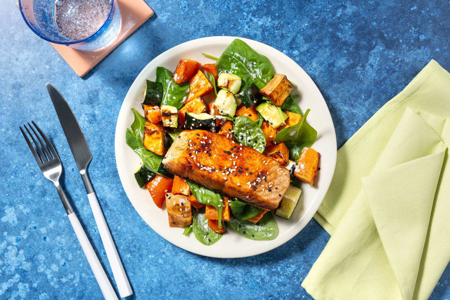 Zalm met sesam-gemberglazuur