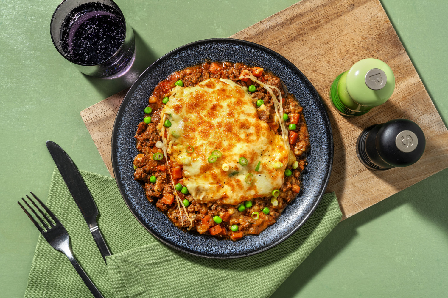 Pastel de carne de ternera con verduras