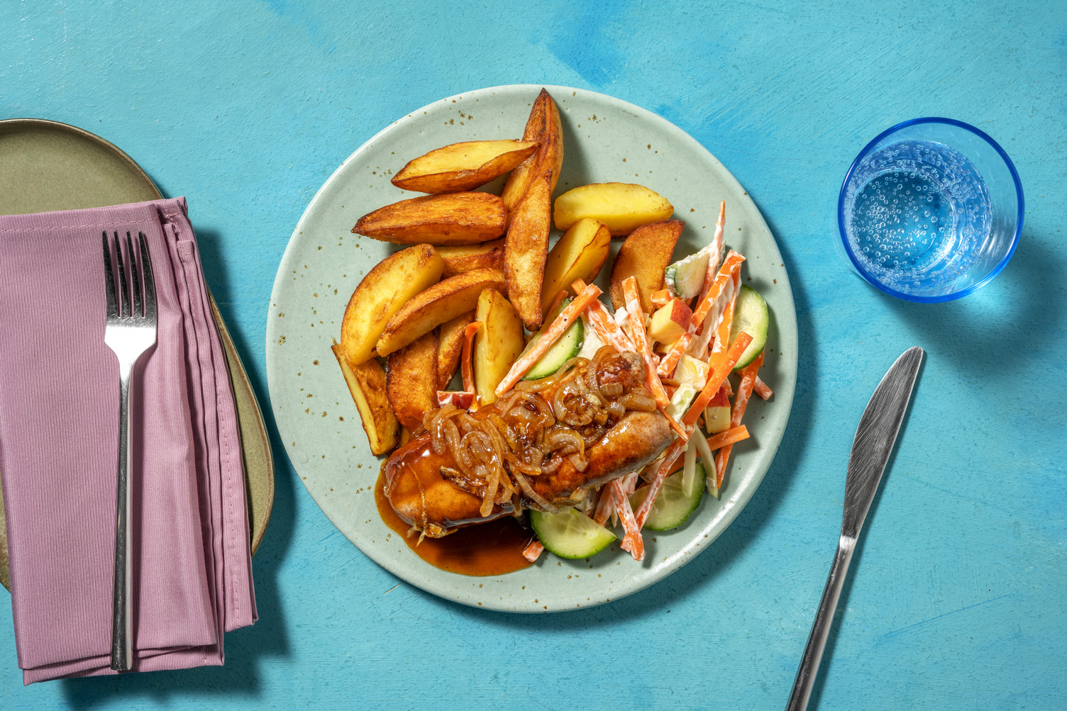 Boerenworst met currysaus