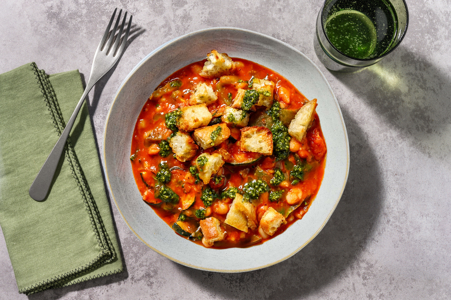 Cannellini Bean, Bacon & Roast Veggie Stew