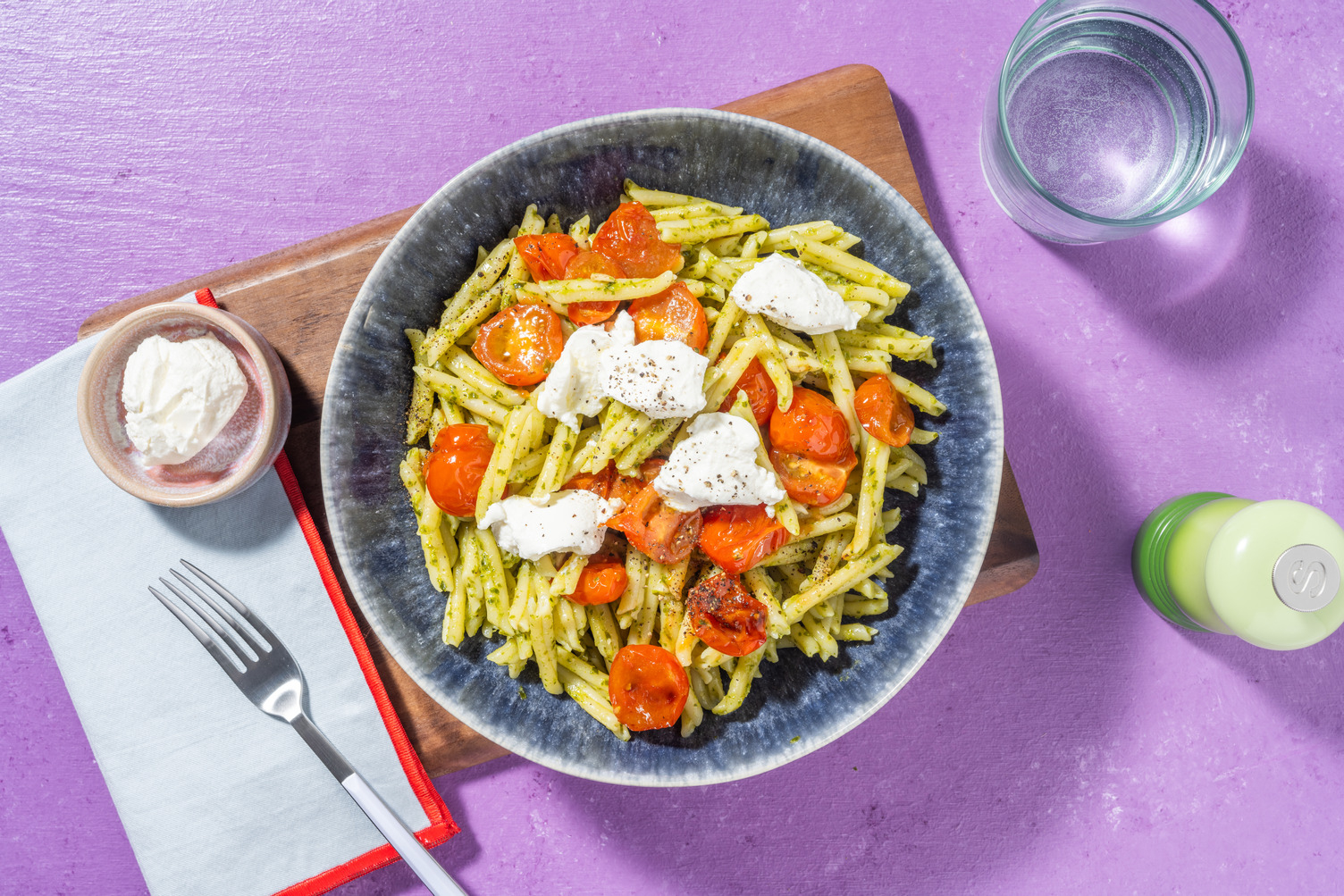 Trofie al pesto alla genovese e ricotta