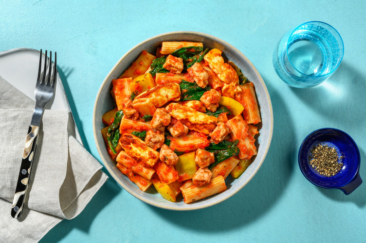Roasted Pepper Rigatoni with Irish Chicken