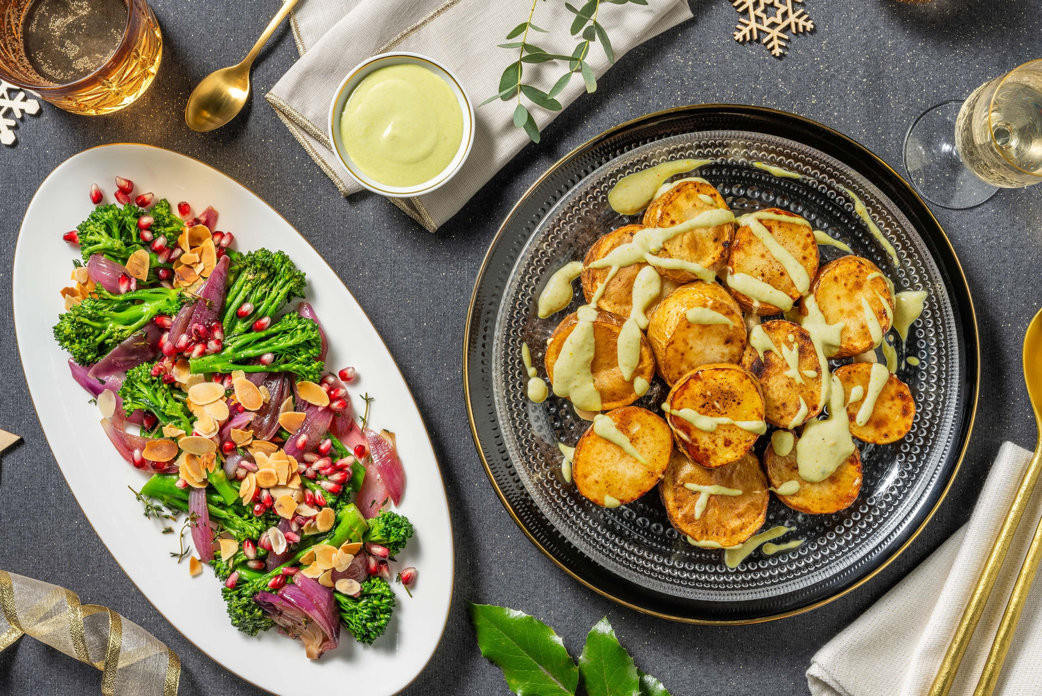 Fondant-aardappelen met kruidensaus