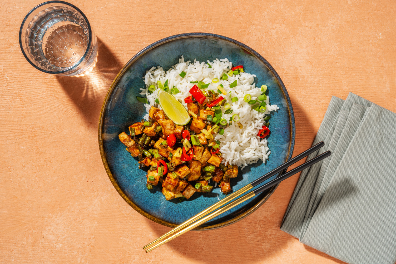 Stir-fry stile Hunan di fagiolini e tofu