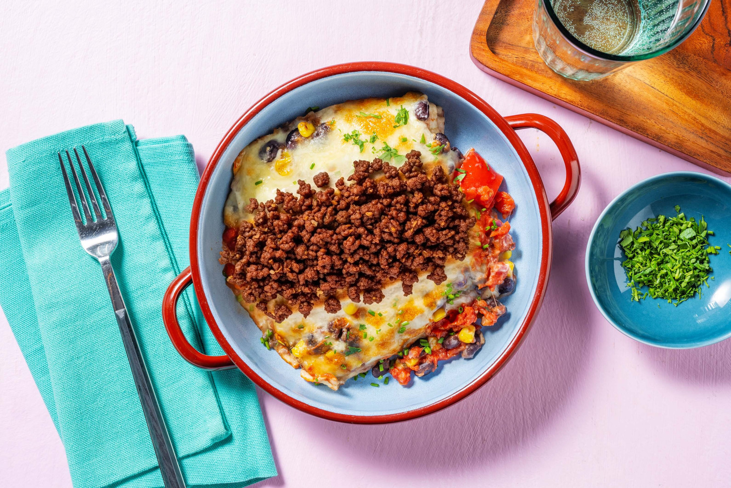 Enchilada Lasagne mit Bio-Rinderhack