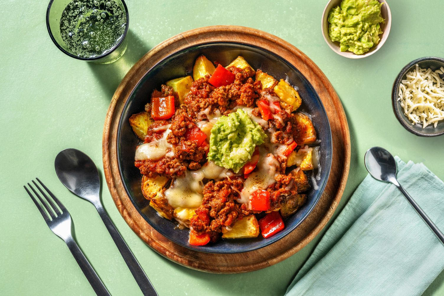 Ternera a la mexicana con queso fundido