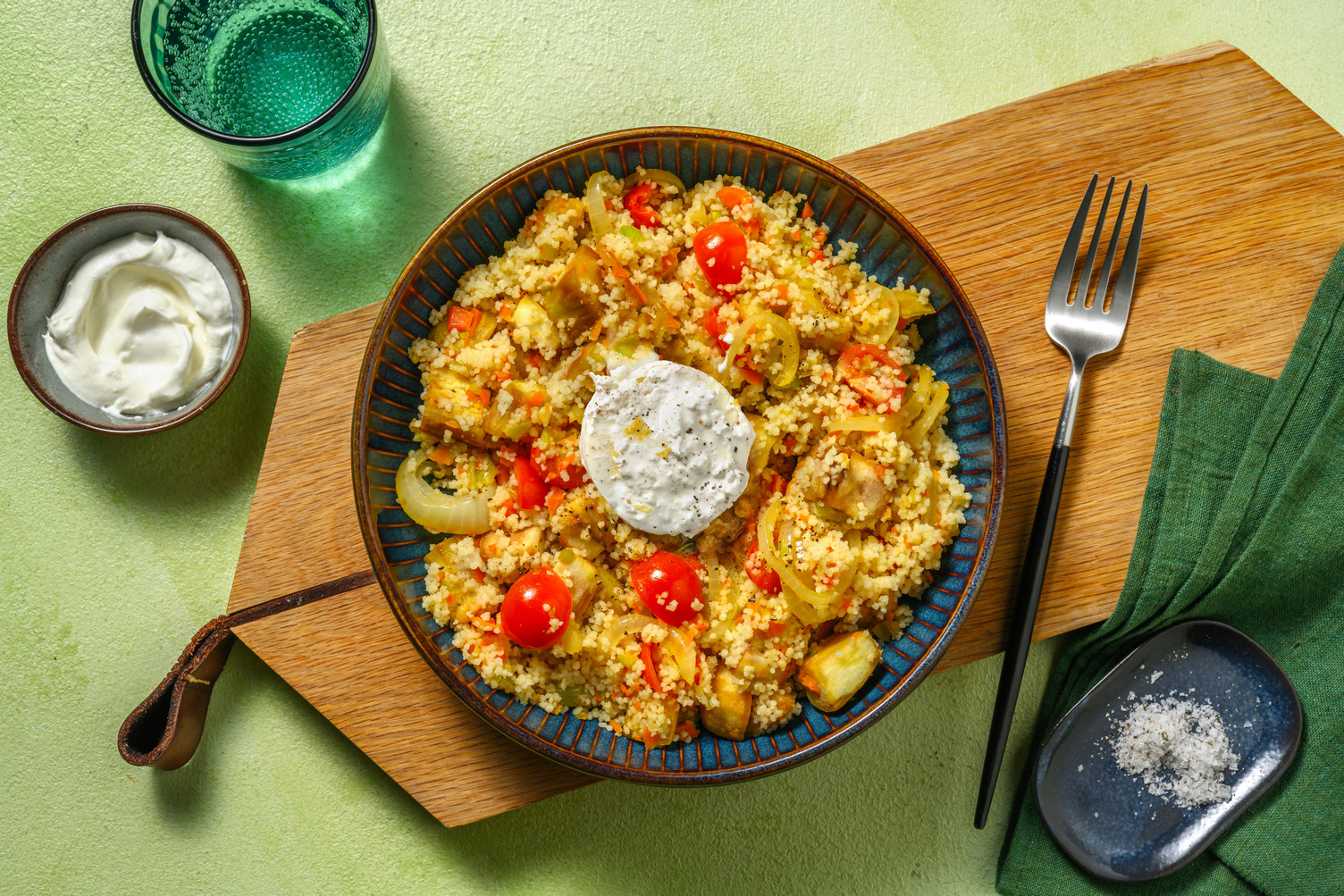 Couscous alle verdure e burrata pugliese