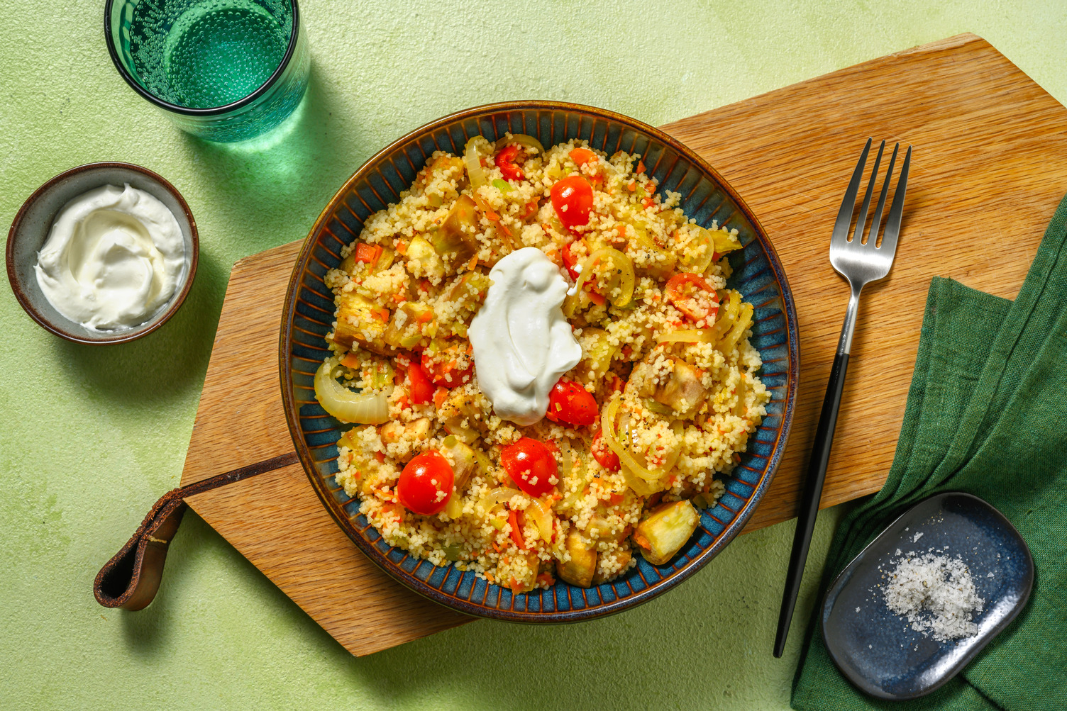 Couscous alle verdure e fonduta al caprino