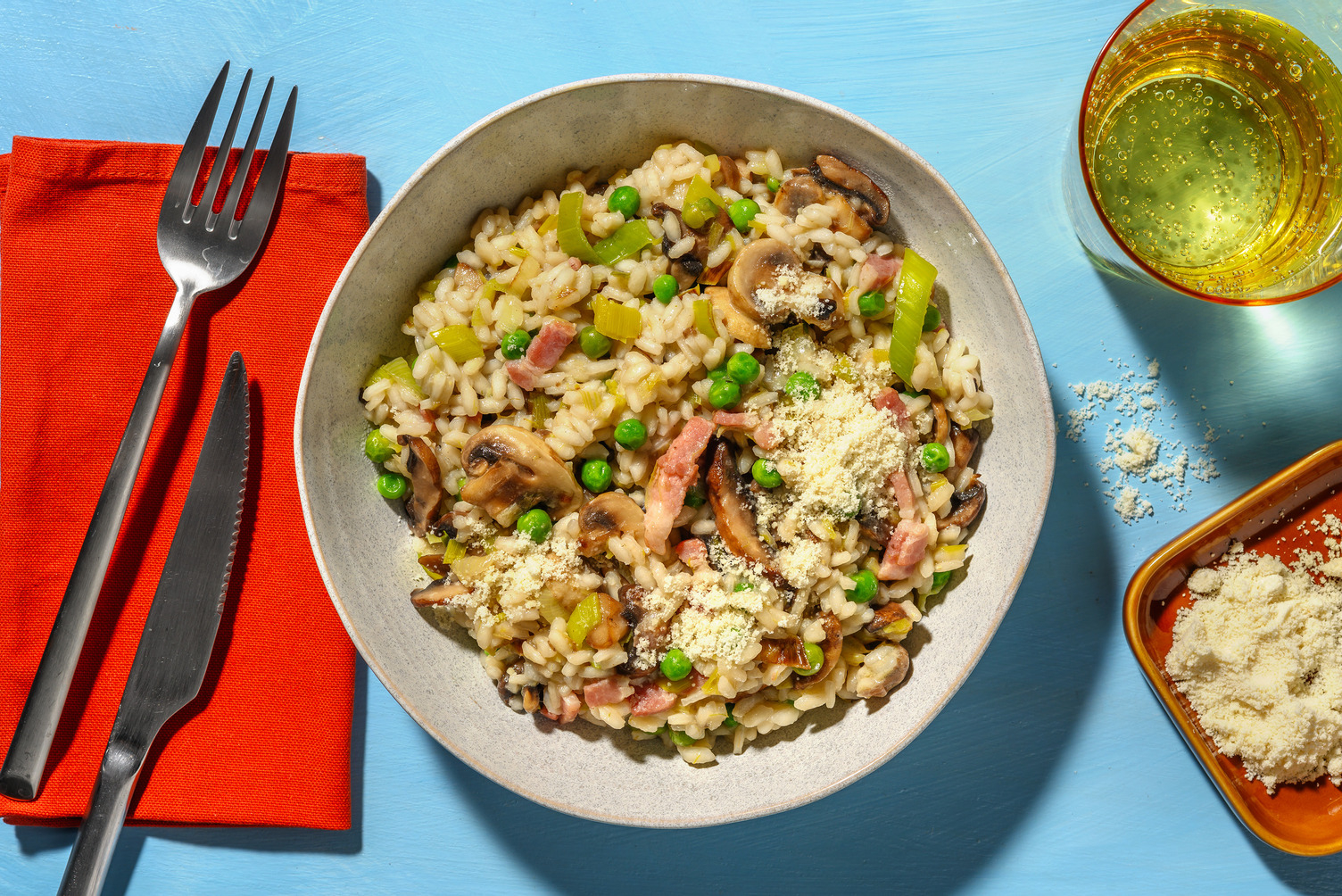 Stovetop Bacon, Mushroom and White Wine Risotto