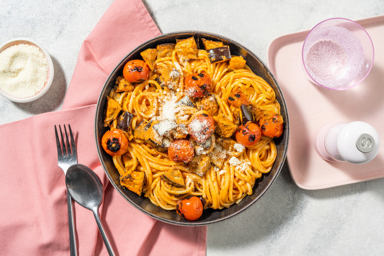 Linguine Melanzane with Prawns