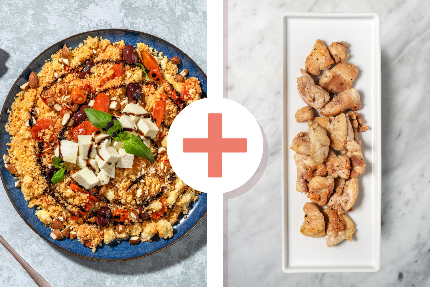 Couscous ai pomodorini, bufala e pollo